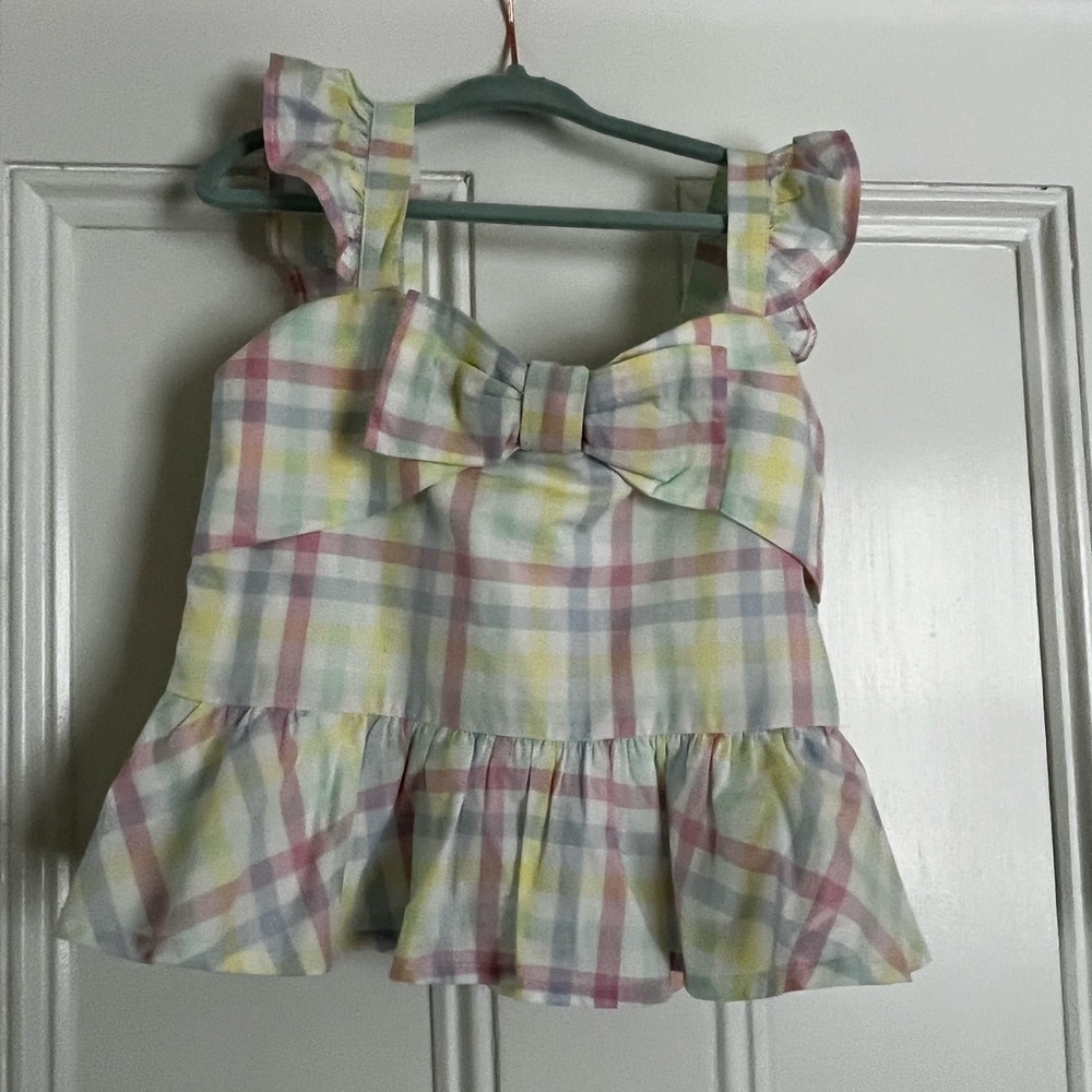 Janie and Jack Pink and Yellow Blouse Set with Ruffles